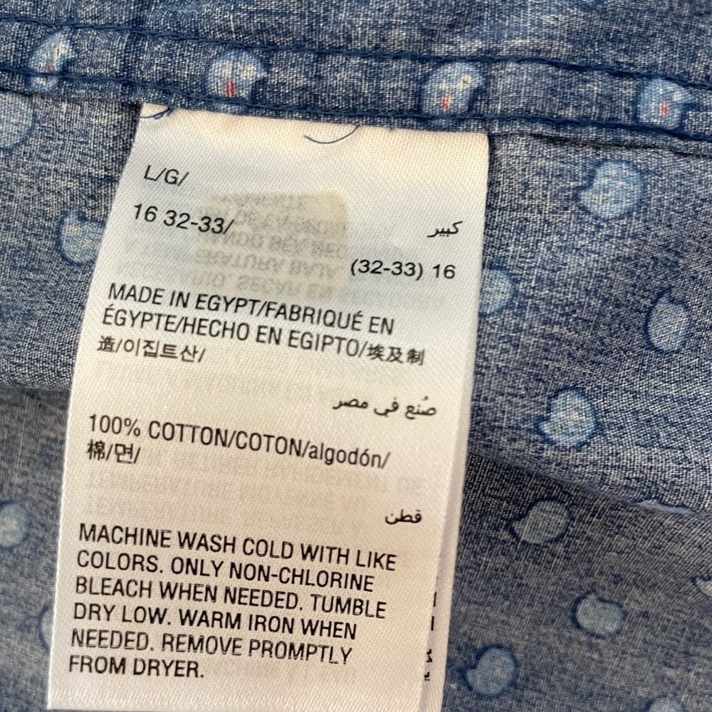 Club Room Performance Button Up Shirt Blue Paisley Print Cotton Long Sleeve - Picture 5 of 7